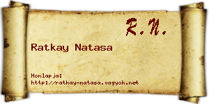 Ratkay Natasa névjegykártya